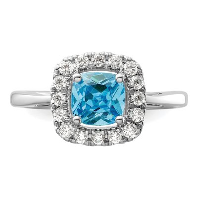 14K White Gold 1/4 ct tw Swiss Blue Topaz & Lab-Grown Diamond Ring – view 4