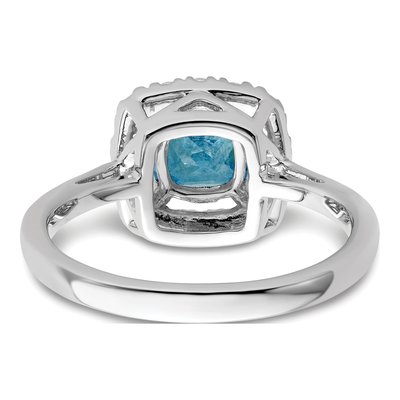 14K White Gold 1/4 ct tw Swiss Blue Topaz & Lab-Grown Diamond Ring – view 5