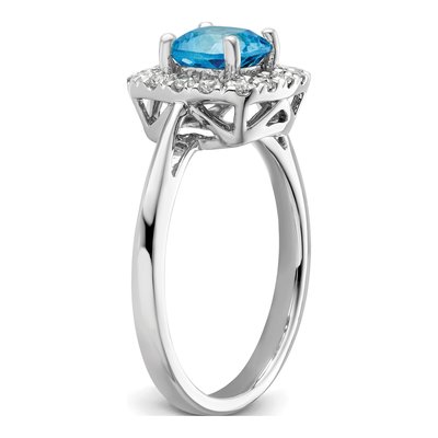 14K White Gold 1/4 ct tw Swiss Blue Topaz & Lab-Grown Diamond Ring – view 6