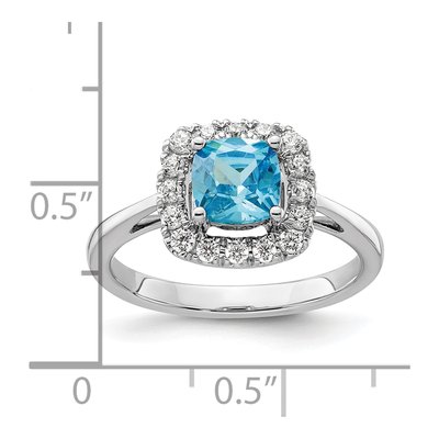 14K White Gold 1/4 ct tw Swiss Blue Topaz & Lab-Grown Diamond Ring – view 7