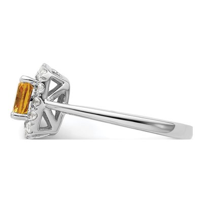 14K White Gold 1/4 ct tw Citrine & Lab-Grown Diamond Halo Ring – view 3