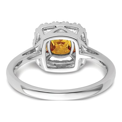 14K White Gold 1/4 ct tw Citrine & Lab-Grown Diamond Halo Ring – view 5