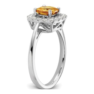 14K White Gold 1/4 ct tw Citrine & Lab-Grown Diamond Halo Ring – view 6