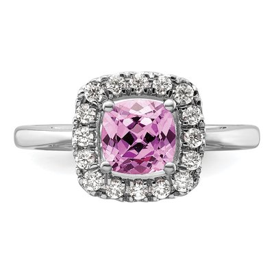 14K White Gold 1/4 ct tw Lab-Grown Diamond Halo Ring – view 4