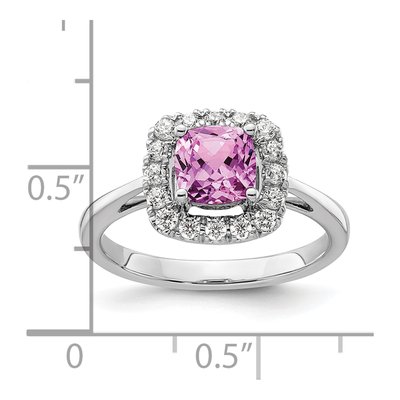 14K White Gold 1/4 ct tw Lab-Grown Diamond Halo Ring – view 7
