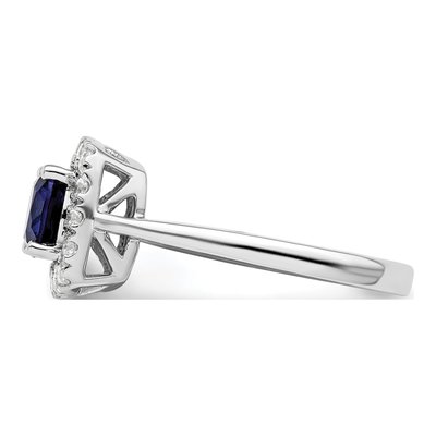 14K White Gold 1/4 ct tw Lab-Created Sapphire & Lab-Grown Diamond Birthstone Ring – view 3