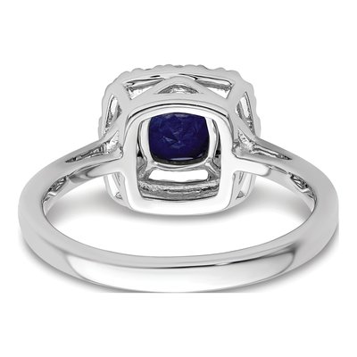 14K White Gold 1/4 ct tw Lab-Created Sapphire & Lab-Grown Diamond Birthstone Ring – view 5