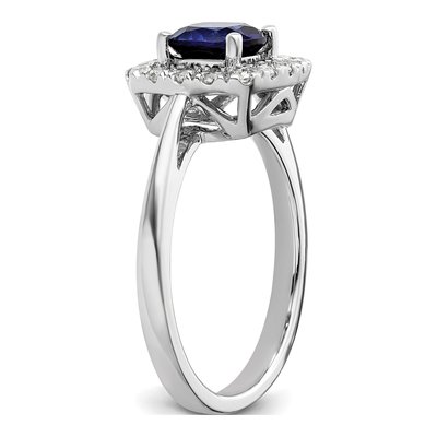 14K White Gold 1/4 ct tw Lab-Created Sapphire & Lab-Grown Diamond Birthstone Ring – view 6