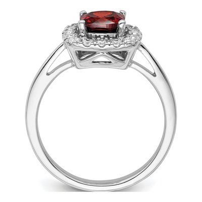 14K White Gold 1/4 ct tw Garnet & Lab-Grown Diamond Halo Ring – view 2