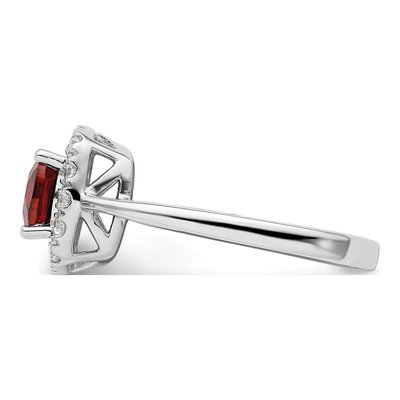 14K White Gold 1/4 ct tw Garnet & Lab-Grown Diamond Halo Ring – view 3