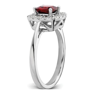 14K White Gold 1/4 ct tw Garnet & Lab-Grown Diamond Halo Ring – view 6