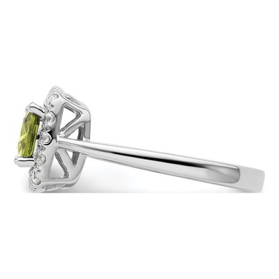 14K White Gold 1/4 ct tw Peridot & Lab-Grown Diamond Halo Ring – view 3