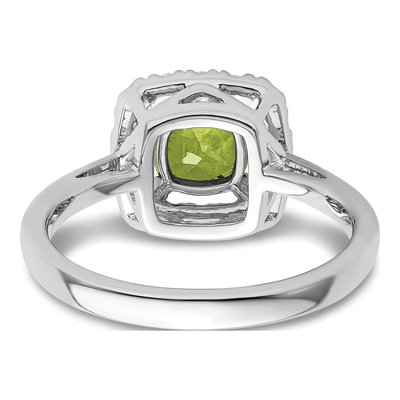 14K White Gold 1/4 ct tw Peridot & Lab-Grown Diamond Halo Ring – view 5