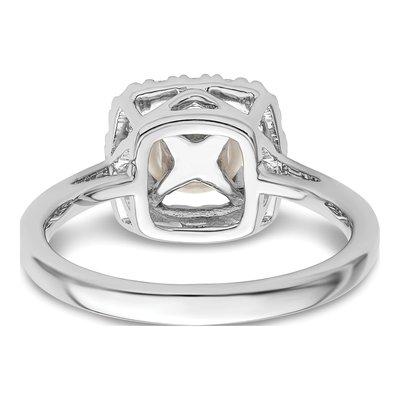 14K White Gold 1/4 ct tw Freshwater Cultured Pearl & Lab-Grown Diamond Halo Ring – view 5