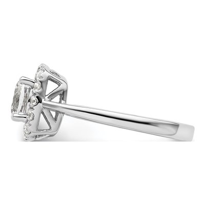 14K White Gold 1/4 ct tw Lab-Grown Diamond April Birthstone Halo Ring – view 3