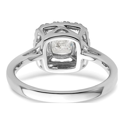 14K White Gold 1/4 ct tw Lab-Grown Diamond April Birthstone Halo Ring – view 5