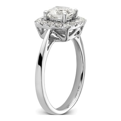 14K White Gold 1/4 ct tw Lab-Grown Diamond April Birthstone Halo Ring – view 6