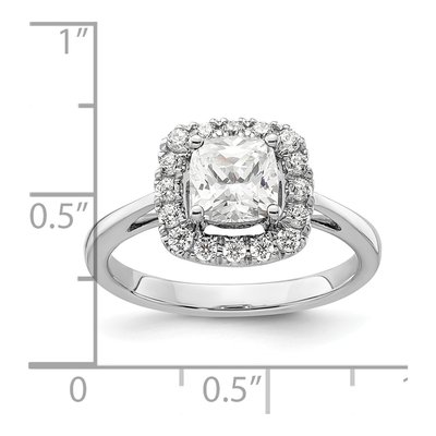 14K White Gold 1/4 ct tw Lab-Grown Diamond April Birthstone Halo Ring – view 7