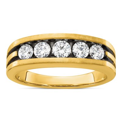 Men's 14K Yellow Gold 1 ct tw Lab-Grown Diamond Ring