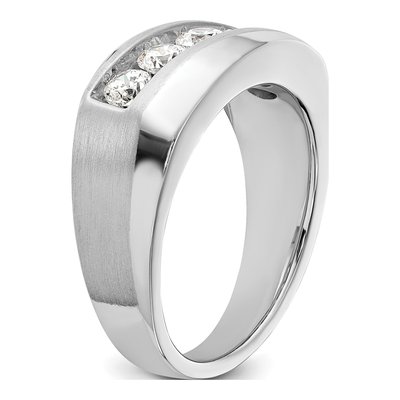 Men's 10K White Gold 1 ct tw Lab-Grown Diamond 5-Stone Ring – view 6