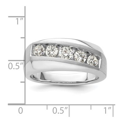 Men's 10K White Gold 1 ct tw Lab-Grown Diamond 5-Stone Ring – view 7