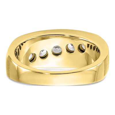 Men's 10K Yellow Gold 1 ct tw Lab-Grown Diamond 5-Stone Ring – view 5