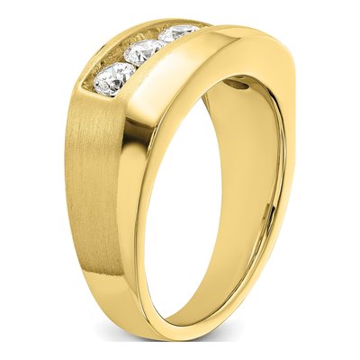 Men's 10K Yellow Gold 1 ct tw Lab-Grown Diamond 5-Stone Ring – view 6