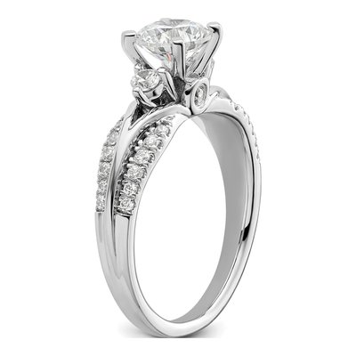 14K White Gold Lab-Grown Diamond Engagement Ring Semi-Mount – view 7