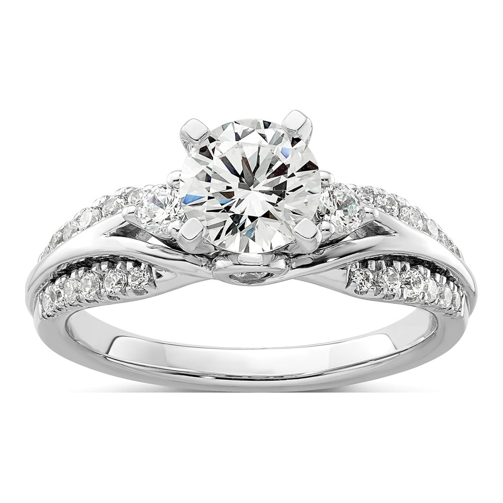 14K White Gold Lab-Grown Diamond Engagement Ring Semi-Mount
