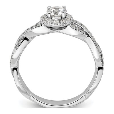 10K White Gold 3/4 ct tw Lab-Grown Diamond Eternal Promise Halo Engagement Ring – view 2