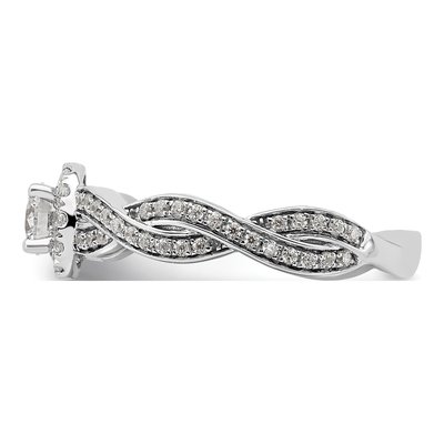 10K White Gold 3/4 ct tw Lab-Grown Diamond Eternal Promise Halo Engagement Ring – view 3
