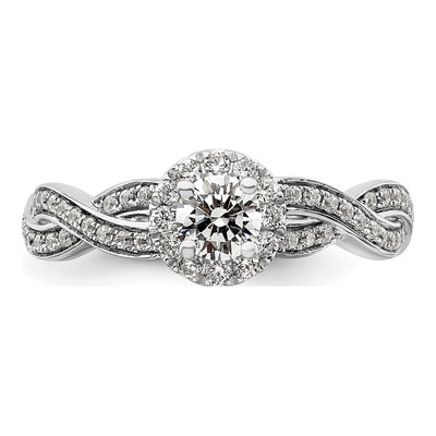 10K White Gold 3/4 ct tw Lab-Grown Diamond Eternal Promise Halo Engagement Ring – view 4