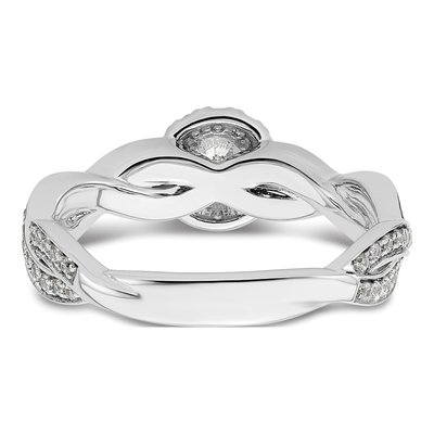10K White Gold 3/4 ct tw Lab-Grown Diamond Eternal Promise Halo Engagement Ring – view 5