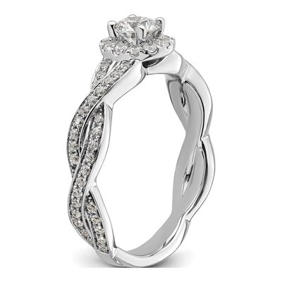 10K White Gold 3/4 ct tw Lab-Grown Diamond Eternal Promise Halo Engagement Ring – view 6