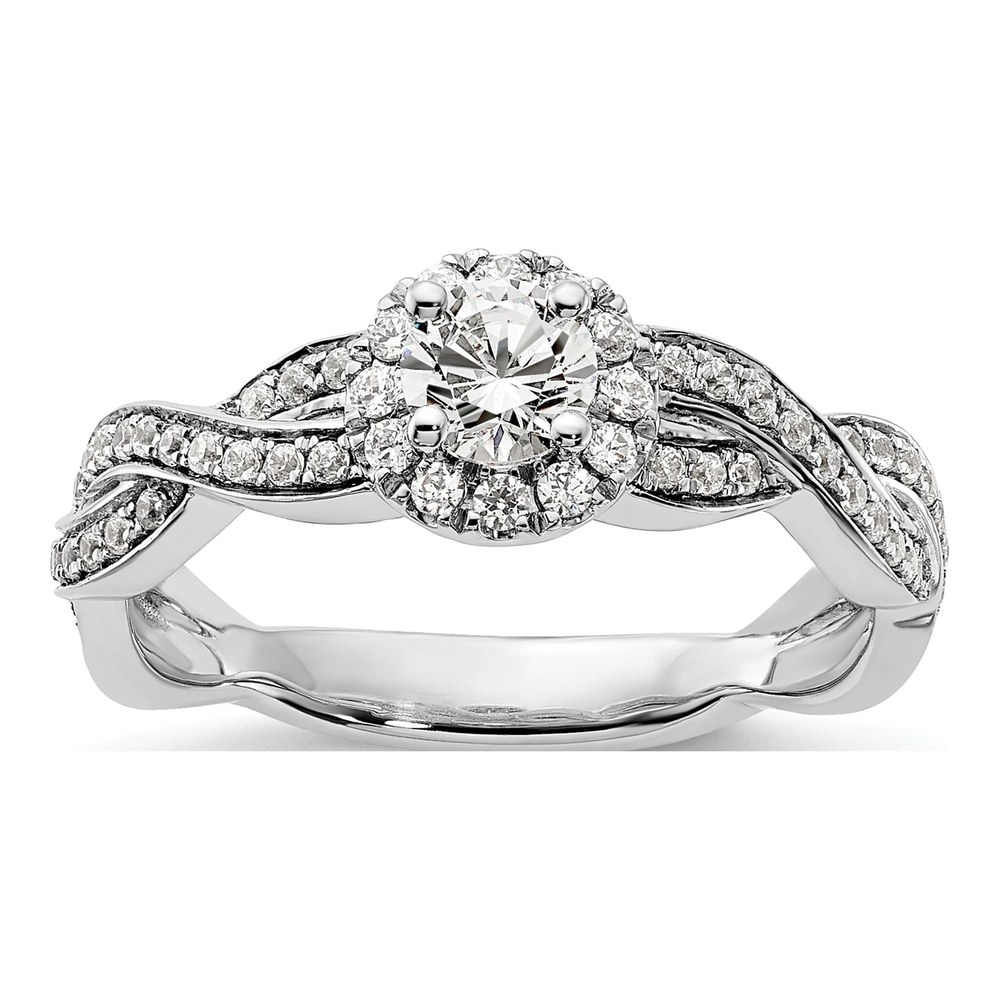 10K White Gold 3/4 ct tw Lab-Grown Diamond Eternal Promise Halo Engagement Ring