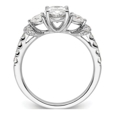 14K White Gold Lab-Grown Diamond Oval Engagement Ring Semi-Mount – view 3