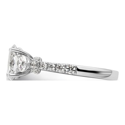 14K White Gold Lab-Grown Diamond Oval Engagement Ring Semi-Mount – view 4