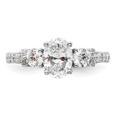 14K White Gold Lab-Grown Diamond Oval Engagement Ring Semi-Mount – view 5