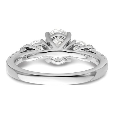 14K White Gold Lab-Grown Diamond Oval Engagement Ring Semi-Mount – view 6