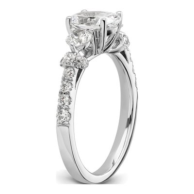 14K White Gold Lab-Grown Diamond Oval Engagement Ring Semi-Mount – view 7