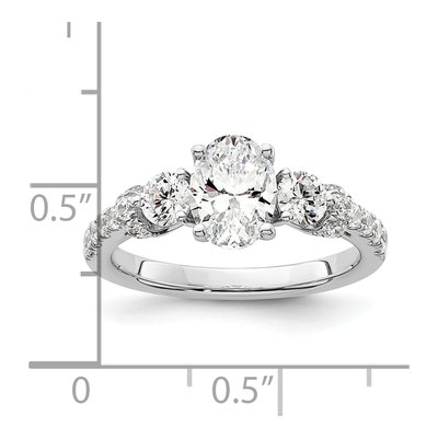 14K White Gold Lab-Grown Diamond Oval Engagement Ring Semi-Mount – view 8
