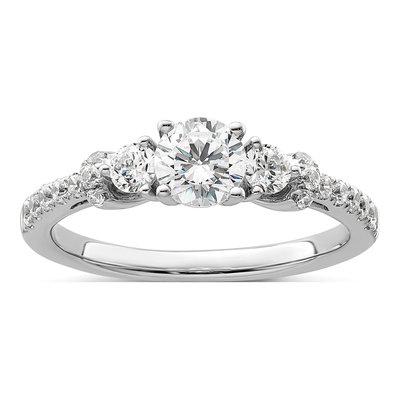 14K White Gold Lab-Grown Diamond Engagement Ring Semi-Mount
