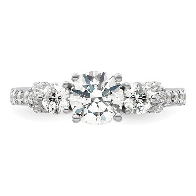 14K White Gold Lab-Grown Diamond Center Engagement Ring Semi-Mount – view 4