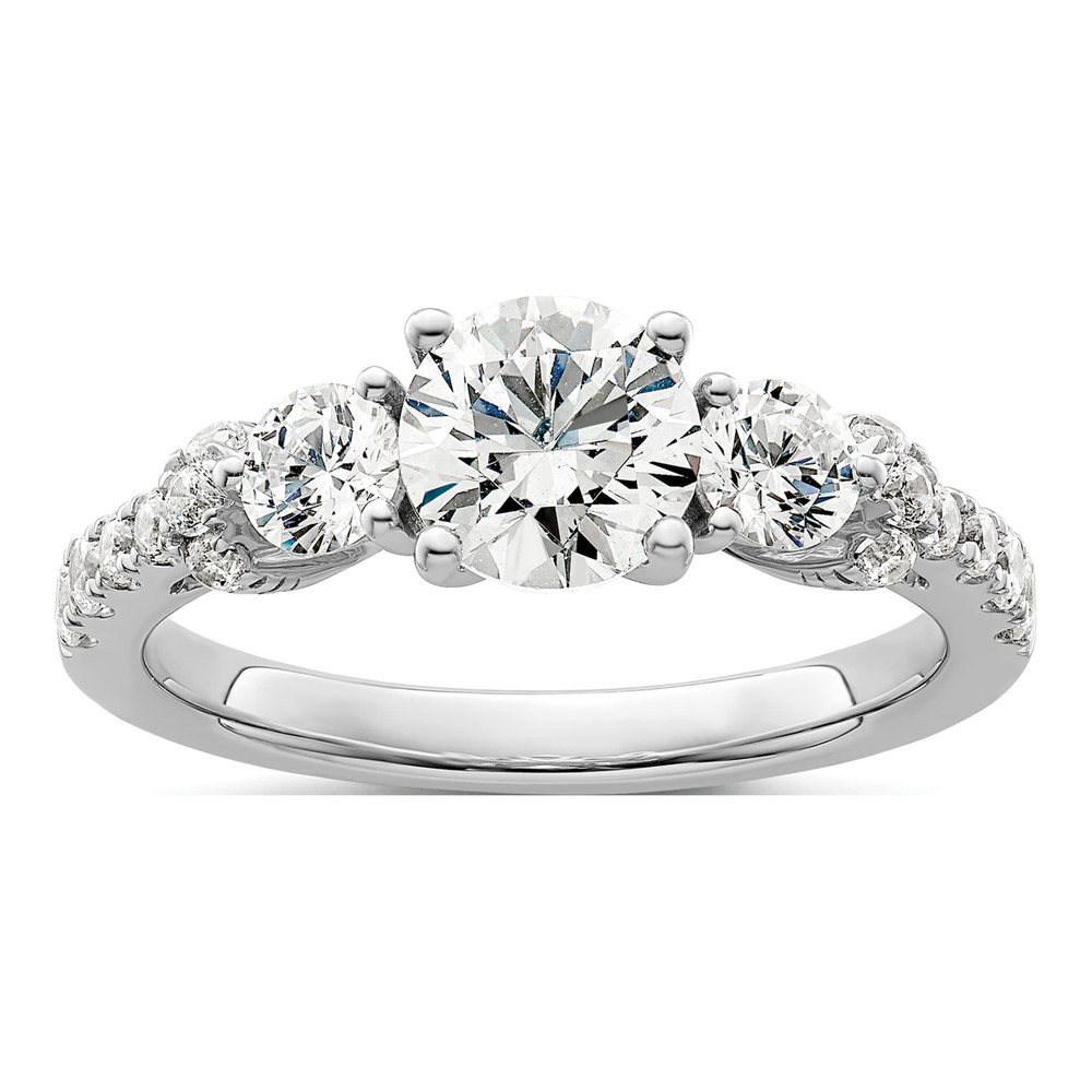14K White Gold Lab-Grown Diamond Center Engagement Ring Semi-Mount
