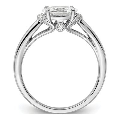 14K White Gold Lab-Grown Diamond Oval Engagement Ring Semi-Mount – view 3