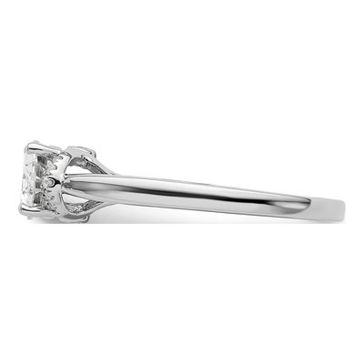 14K White Gold Lab-Grown Diamond Oval Engagement Ring Semi-Mount – view 4