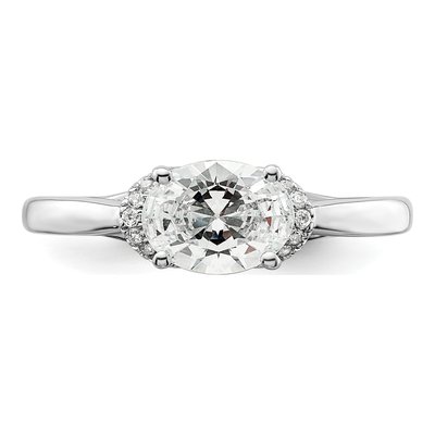 14K White Gold Lab-Grown Diamond Oval Engagement Ring Semi-Mount – view 5
