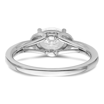 14K White Gold Lab-Grown Diamond Oval Engagement Ring Semi-Mount – view 6