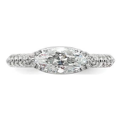 14K White Gold Lab-Grown Diamond Engagement Ring Semi-Mount – view 4