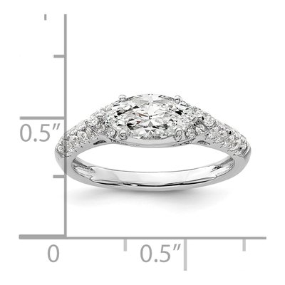 14K White Gold Lab-Grown Diamond Engagement Ring Semi-Mount – view 7